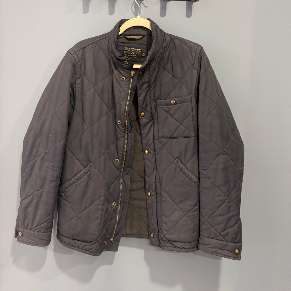 J. Crew Men's Quilted Jacket - Dark Blue